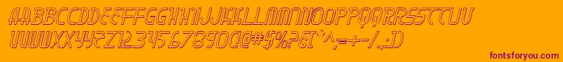 MoonDart3DItalic Font – Purple Fonts on Orange Background