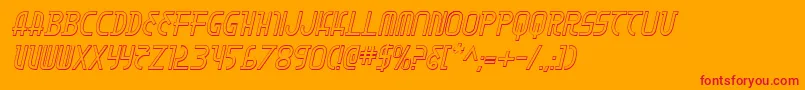 MoonDart3DItalic Font – Red Fonts on Orange Background