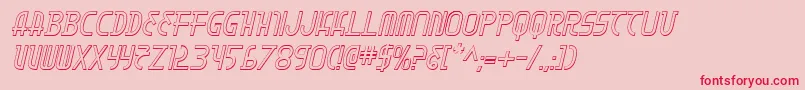 MoonDart3DItalic Font – Red Fonts on Pink Background