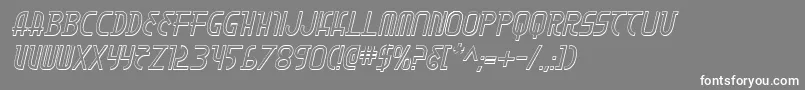 MoonDart3DItalic Font – White Fonts on Gray Background