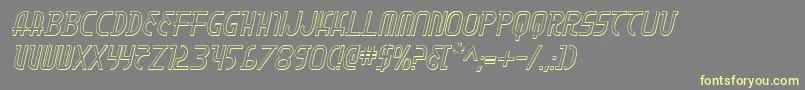 MoonDart3DItalic Font – Yellow Fonts on Gray Background