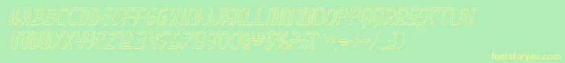 MoonDart3DItalic Font – Yellow Fonts on Green Background