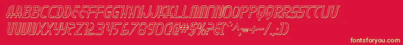 フォントMoonDart3DItalic – 黄色の文字、赤い背景