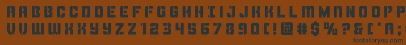 フォントThundertroopertitle – 黒い文字が茶色の背景にあります