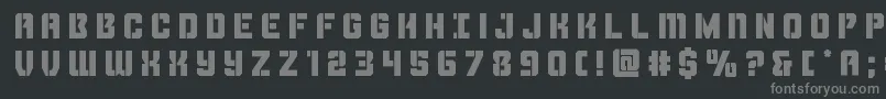 フォントThundertroopertitle – 黒い背景に灰色の文字