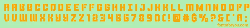 Thundertroopertitle Font – Orange Fonts on Green Background