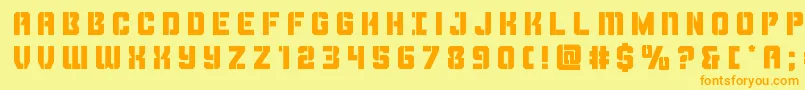 Thundertroopertitle Font – Orange Fonts on Yellow Background