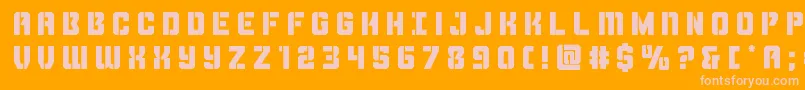 Thundertroopertitle Font – Pink Fonts on Orange Background