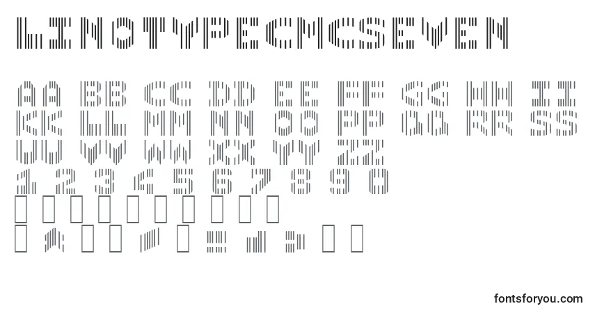 Czcionka LinotypecmcSeven – alfabet, cyfry, specjalne znaki