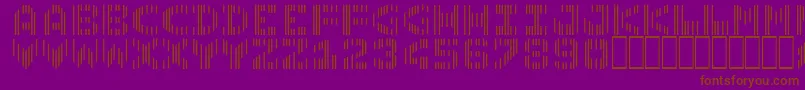 LinotypecmcSeven-Schriftart – Braune Schriften auf violettem Hintergrund