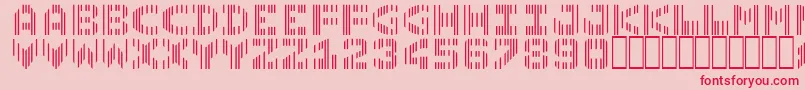 LinotypecmcSeven-Schriftart – Rote Schriften auf rosa Hintergrund