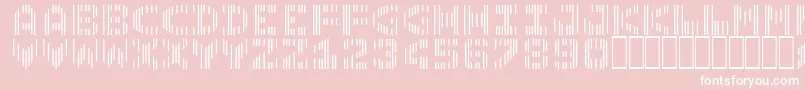 LinotypecmcSeven-Schriftart – Weiße Schriften auf rosa Hintergrund