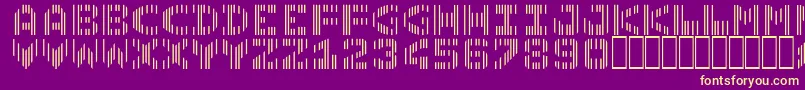 LinotypecmcSeven Font – Yellow Fonts on Purple Background