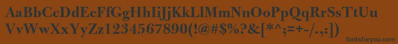 BulmerMtBold-fontti – mustat fontit ruskealla taustalla