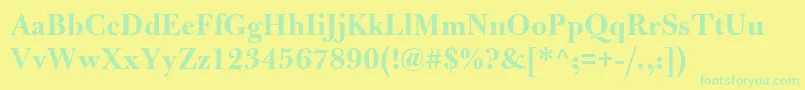 BulmerMtBold Font – Green Fonts on Yellow Background