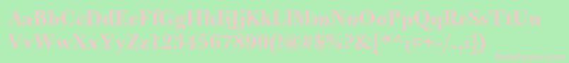 BulmerMtBold-fontti – vaaleanpunaiset fontit vihreällä taustalla