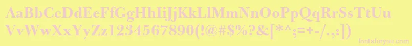 BulmerMtBold Font – Pink Fonts on Yellow Background