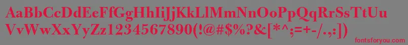 BulmerMtBold-Schriftart – Rote Schriften auf grauem Hintergrund