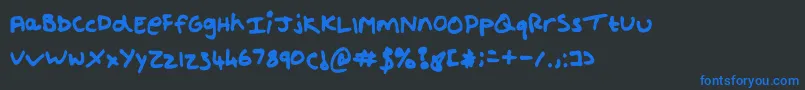 Shout Font – Blue Fonts on Black Background