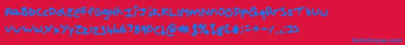 Shout Font – Blue Fonts on Red Background