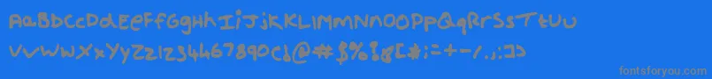 Shout Font – Gray Fonts on Blue Background