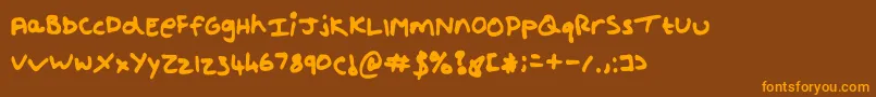 Shout Font – Orange Fonts on Brown Background