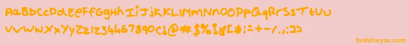 Police Shout – polices orange sur fond rose