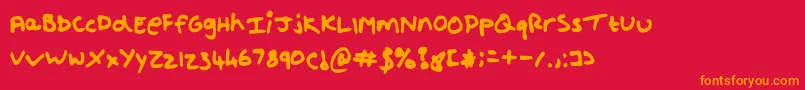 Fonte Shout – fontes laranjas em um fundo vermelho