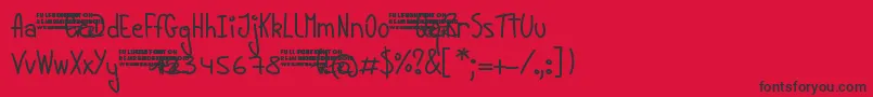 フォントYoungLinesDemo – 赤い背景に黒い文字
