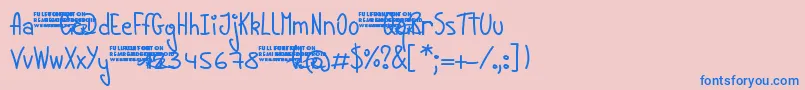 YoungLinesDemo Font – Blue Fonts on Pink Background