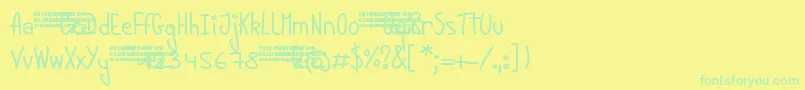 YoungLinesDemo Font – Green Fonts on Yellow Background