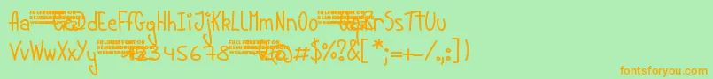 YoungLinesDemo Font – Orange Fonts on Green Background