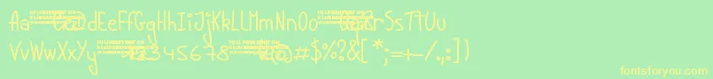 YoungLinesDemo Font – Yellow Fonts on Green Background