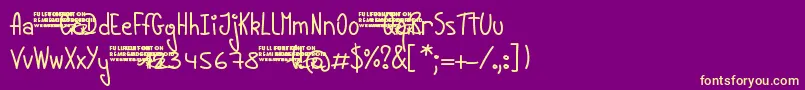 YoungLinesDemo Font – Yellow Fonts on Purple Background