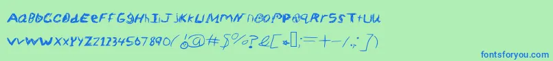 Шрифт SketchScoringFont – синие шрифты на зелёном фоне