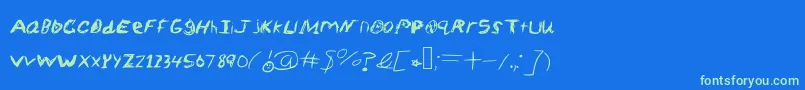 Шрифт SketchScoringFont – зелёные шрифты на синем фоне