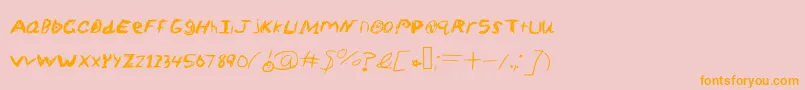 SketchScoringFont Font – Orange Fonts on Pink Background