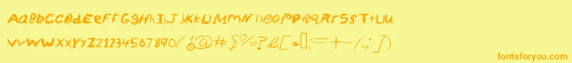 Шрифт SketchScoringFont – оранжевые шрифты на жёлтом фоне