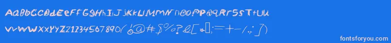 Шрифт SketchScoringFont – розовые шрифты на синем фоне