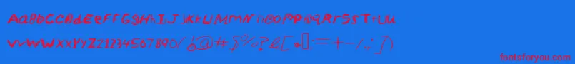 Шрифт SketchScoringFont – красные шрифты на синем фоне