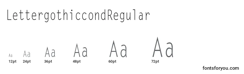 Размеры шрифта LettergothiccondRegular