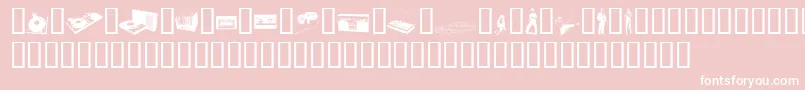 Fenotype-Schriftart – Weiße Schriften auf rosa Hintergrund