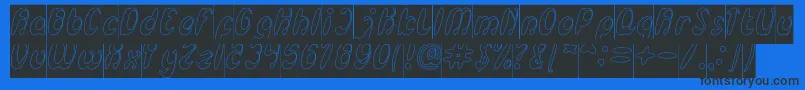 EnjoyTheTimeHollowInverse Font – Black Fonts on Blue Background