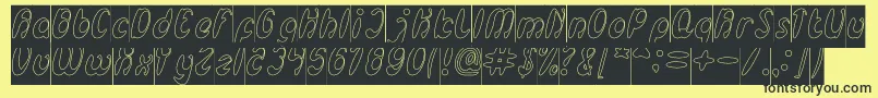 EnjoyTheTimeHollowInverse Font – Black Fonts on Yellow Background