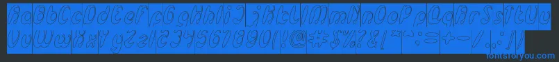 EnjoyTheTimeHollowInverse Font – Blue Fonts on Black Background