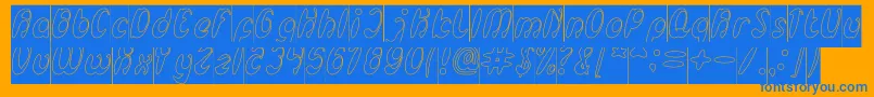 EnjoyTheTimeHollowInverse Font – Blue Fonts on Orange Background