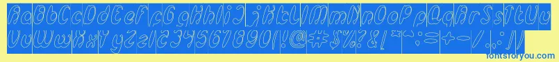 EnjoyTheTimeHollowInverse Font – Blue Fonts on Yellow Background