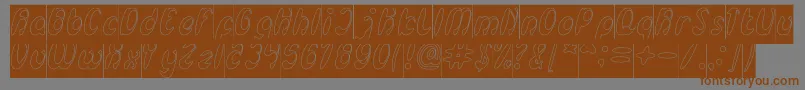 EnjoyTheTimeHollowInverse Font – Brown Fonts on Gray Background