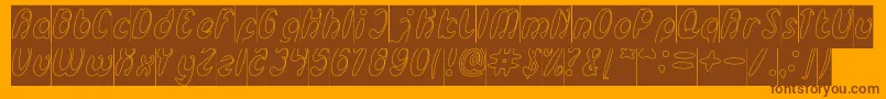 EnjoyTheTimeHollowInverse Font – Brown Fonts on Orange Background