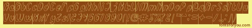 EnjoyTheTimeHollowInverse Font – Brown Fonts on Yellow Background